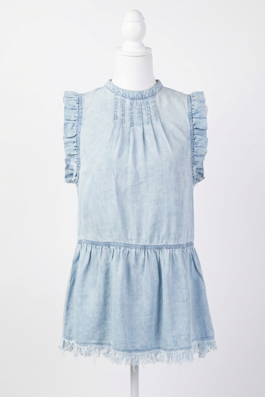 NEW AND THE WHY high expectations top in light wash